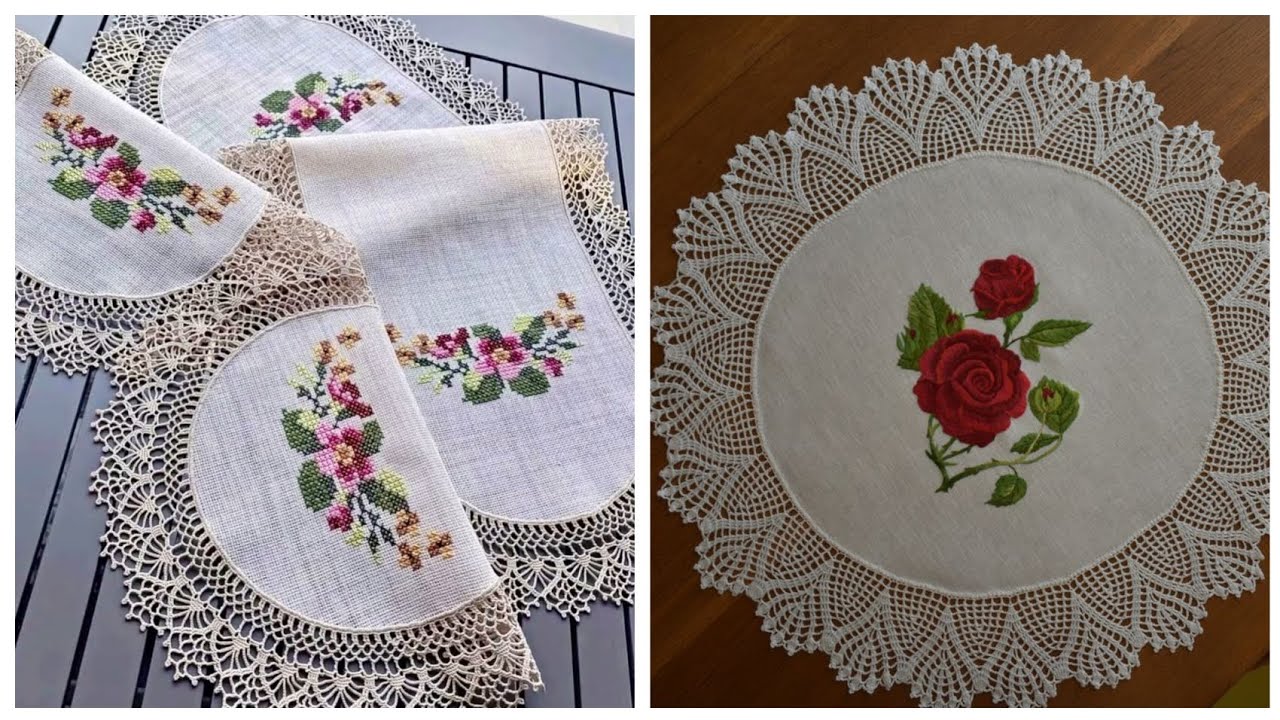 Incredibles jute clothe border lace table runner ideas #crochet #handmade #trending 