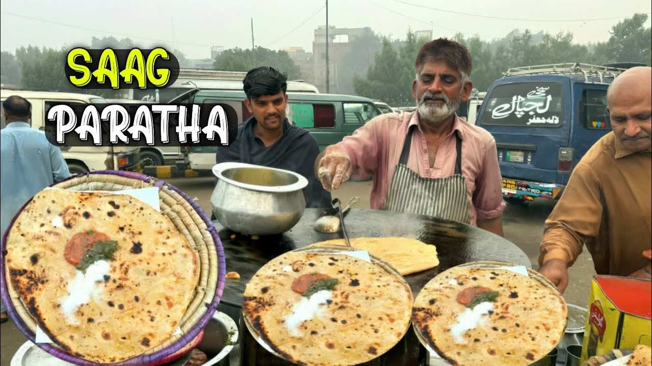 Rs-70 SAAG PARATHA | CHEAPEST BREAKFAST IN LAHORE | STREET Food PAKISTAN