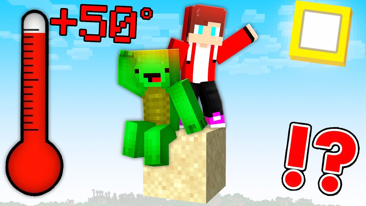 JJ And Mikey Survive On DESERT ONE BLOCK In Minecraft - Maizen
