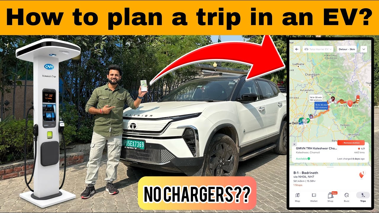 How to Plan a Road Trip in an EV? | Charging Stations, Route Planning & Pro Tips ft. Tata Harrier EV