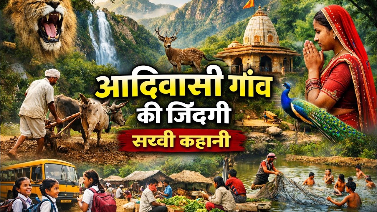 पहाड़ों के बीच बसा आदिवासी गाँव | किसान, बच्चे और प्रकृति की सच्ची कहानी