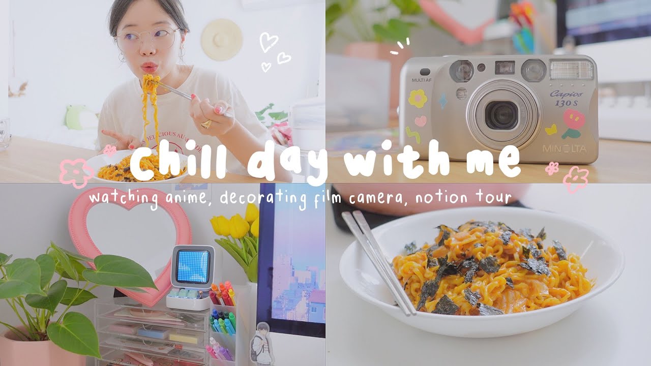 chill day in my life🌱 watching anime, trying viral ramen, notion tour