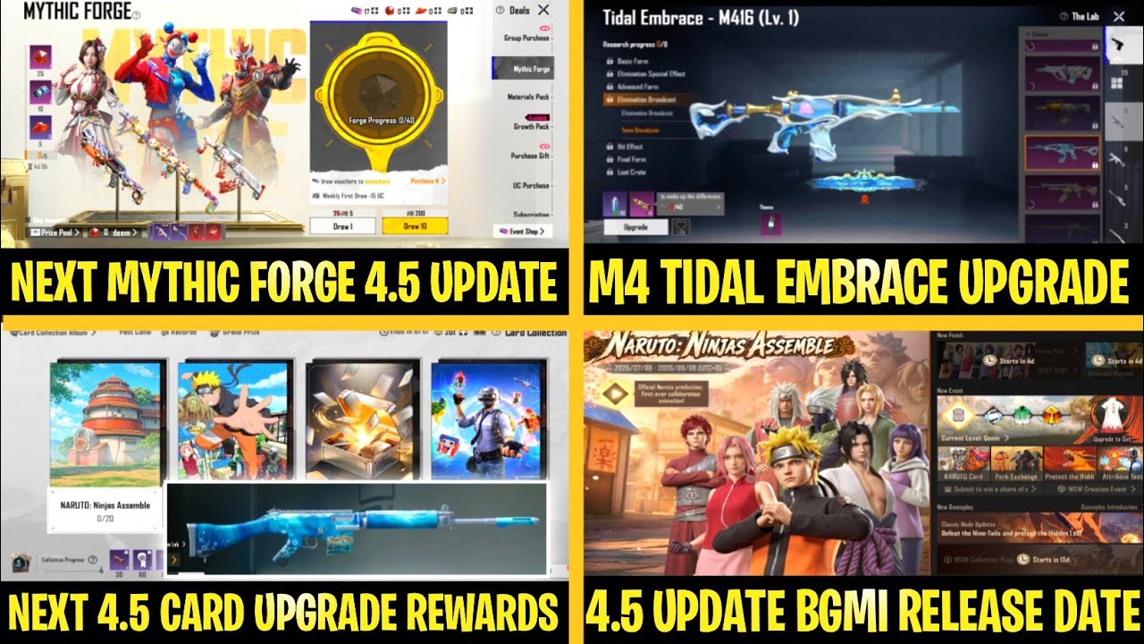 🔴Bgmi 4.5 Update Mythic Forge Here | M416 Tidal Embrace 100% Return | Bgmi 4.5 Update Release Date 