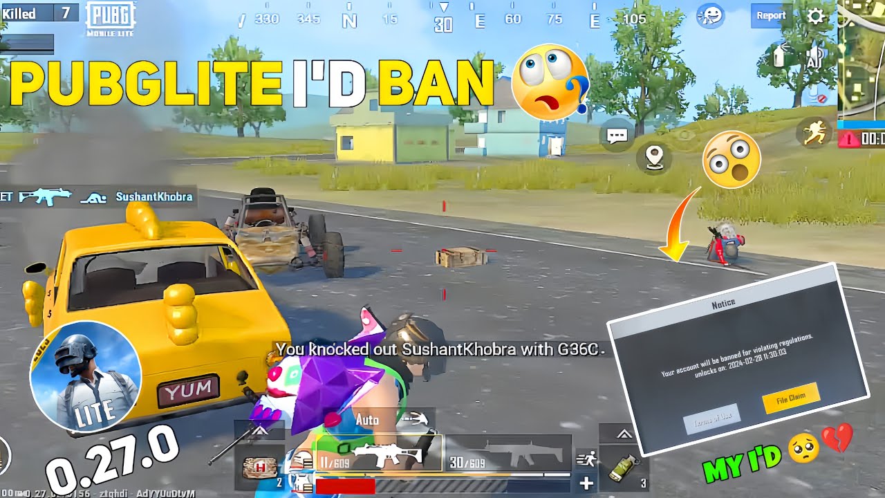 PUBG LITE BANNED MY I'D NO REASON 🥺💔 | PUBG LITE NEW UPDATE 0.27.0 GAMEPLAY | PUBG LITE BGMI LITE