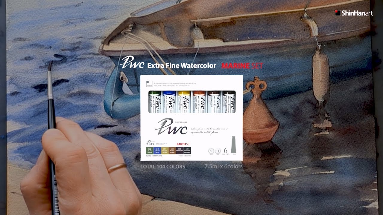 PWC, Extra Fine Watercolor | 6 Color Set MARINE | Deep, Clear Oceans and Bright Skies