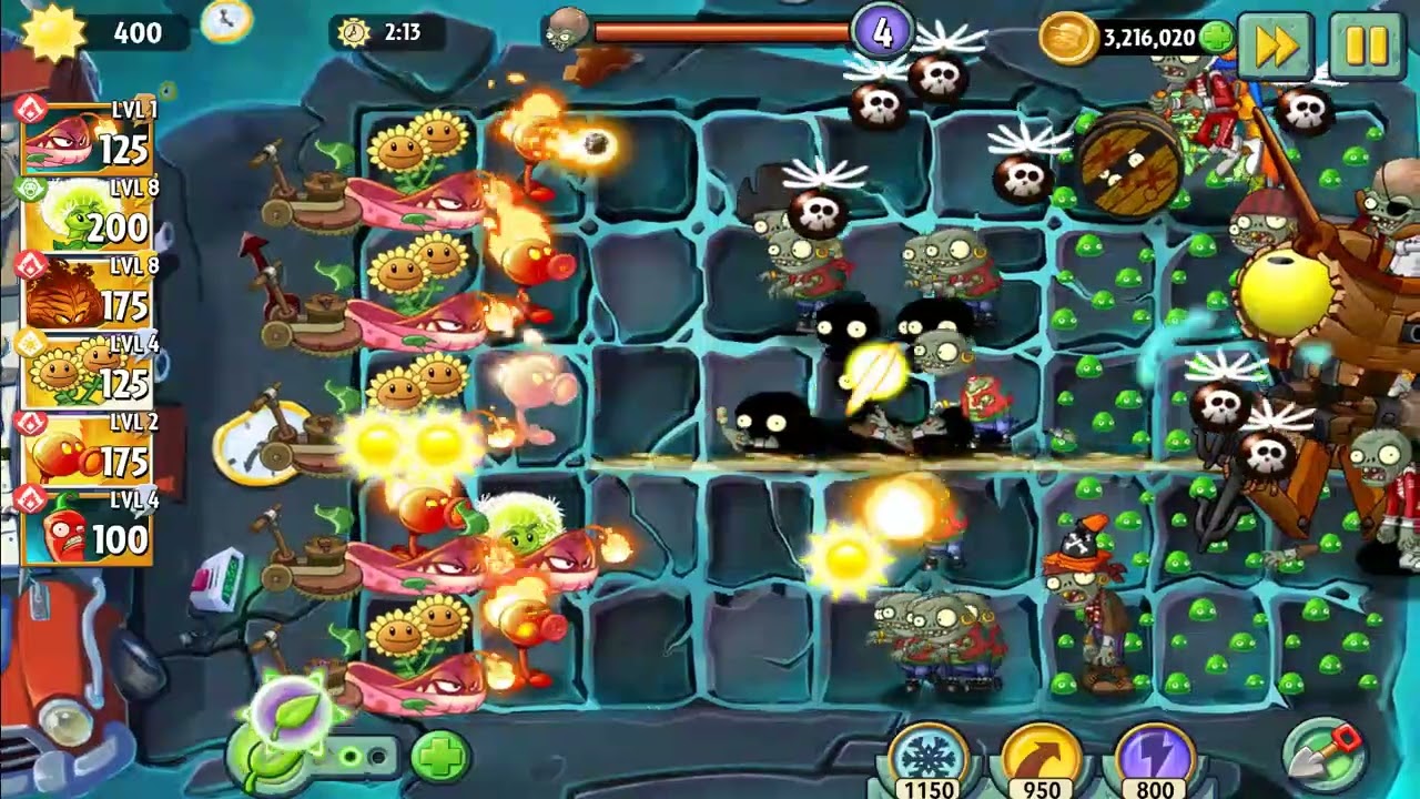 Plants vs. Zombies 2(Android) Penny's Pursuit  Pyre Vine's World! Difficulty Lvl 2 Fight Dr.Zomboss!