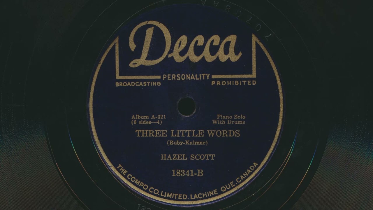 1942 HAZEL SCOTT Three Little Words PIANO SOLOS, VOL. 2 - 78 RPM Record