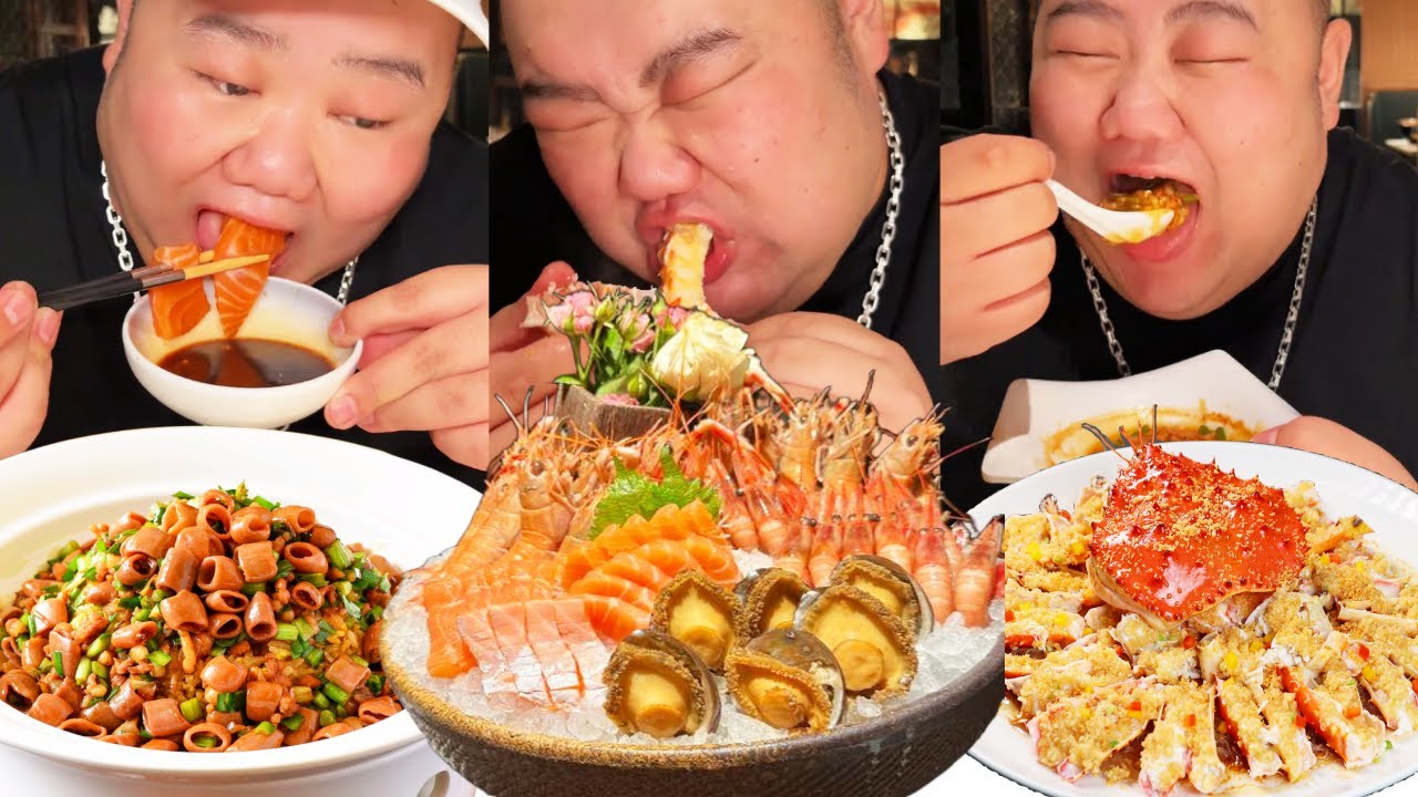 【大胃王挑戰】挑戰吃659元一位的海鮮自助！海鮮撈飯吸滿湯汁太爽了，鮭魚肉質鮮嫩吃過癮｜ Food Challenge【櫻木花胖】
