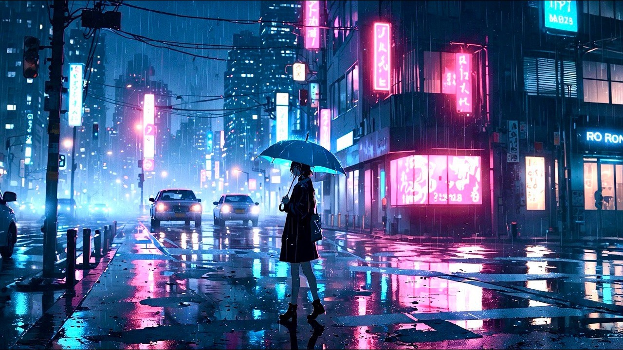 90s Neon Rain ☔️ | Rainy Lofi Hip Hop /  Night City Beats [Part 2] (3 HOURS)