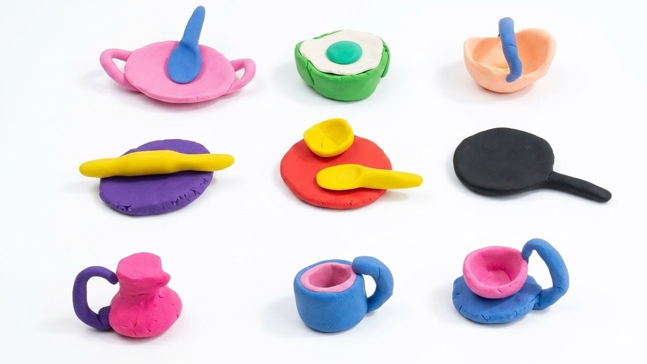 Kitchen Set Using Air Dry Clay || Mini Kitchen 