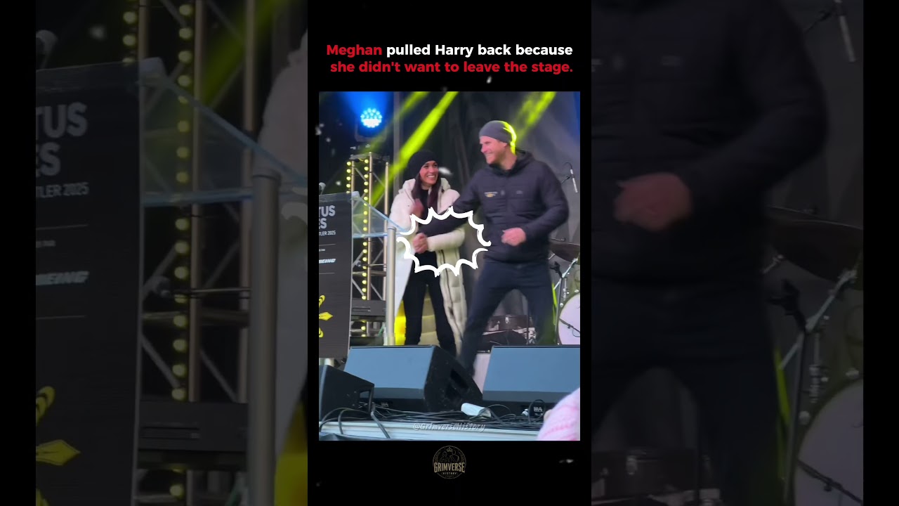 Did Meghan Pull Harry Back Before Leaving the Stage? 👀 #MeghanMarkle #PrinceHarry #RoyalFamily