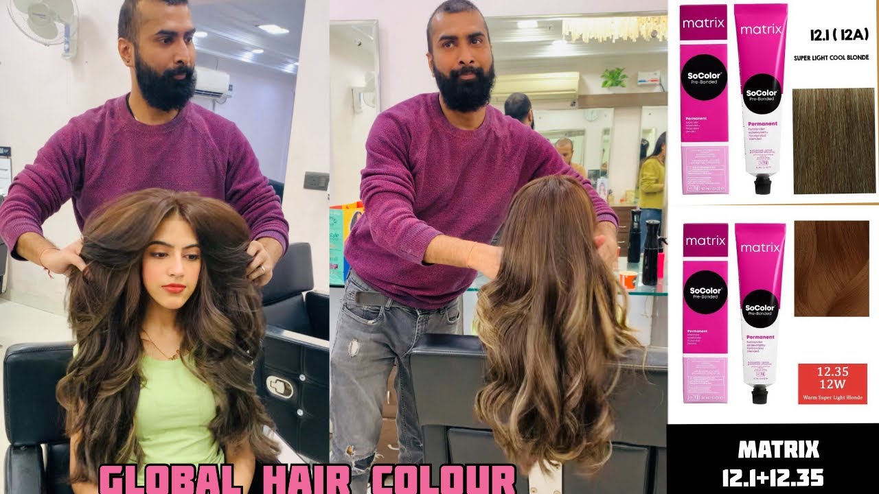 Hair Colour Global /Matrix Colour No 12.1 with 12.35 /Global Colour करने का सही तरीक़ा step by step