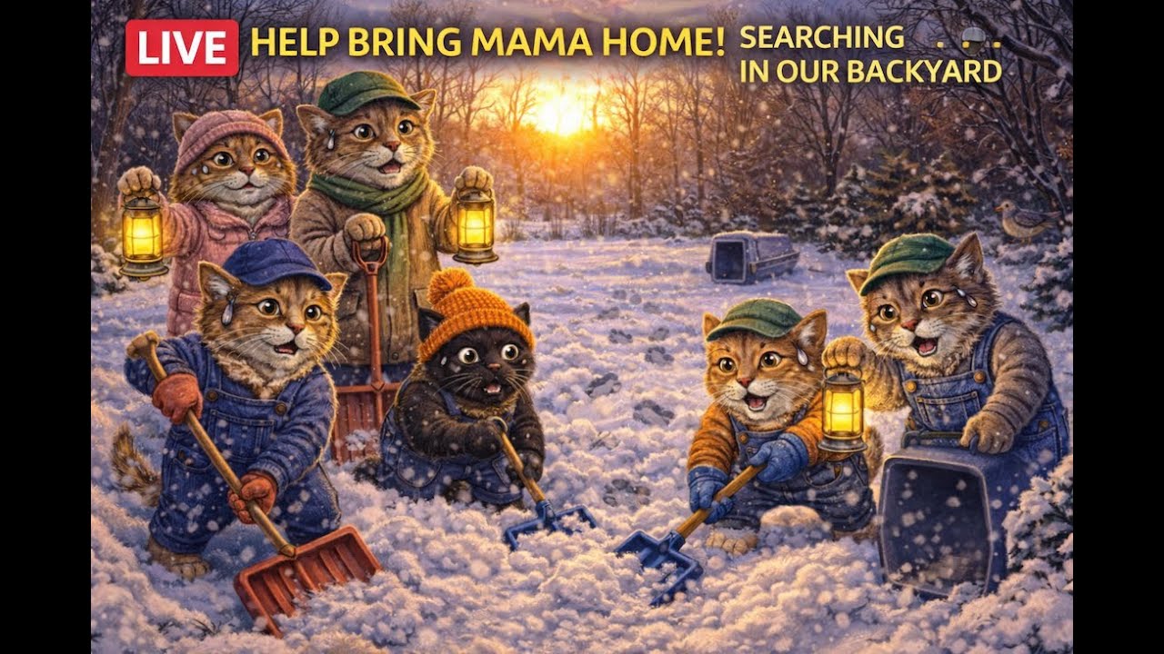 LIVE CAT CAM: Searching for Mama 🐾 Paw Crew Clearing Snow to Bring Her Home