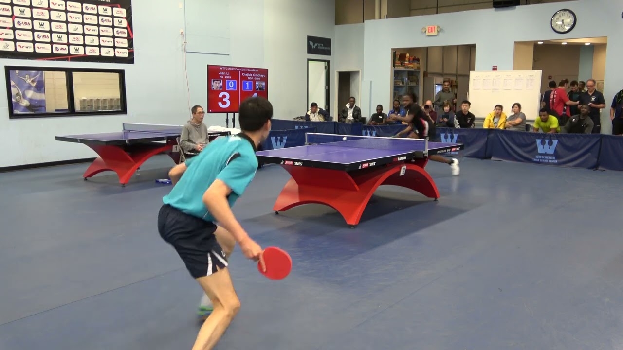 Westchester Table Tennis Center - 12/2022 Open Singles Semi Final  Jian Li vs Olajide Omotayo