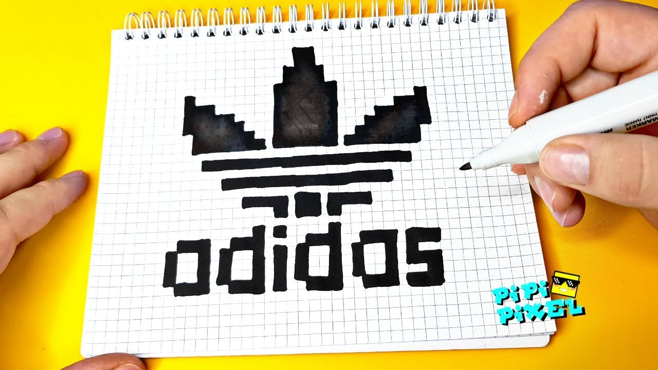 ADIDAS ПО КЛЕТОЧКАМ !!! легко нарисовать ! PIXEL ART ! КАК НАРИСОВАТЬ ? Рисунки по Клеточкам