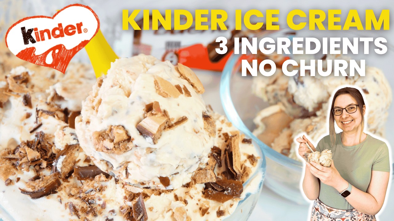 KINDER ICE CREAM | No Churn Kinder Ice Cream Recipe
