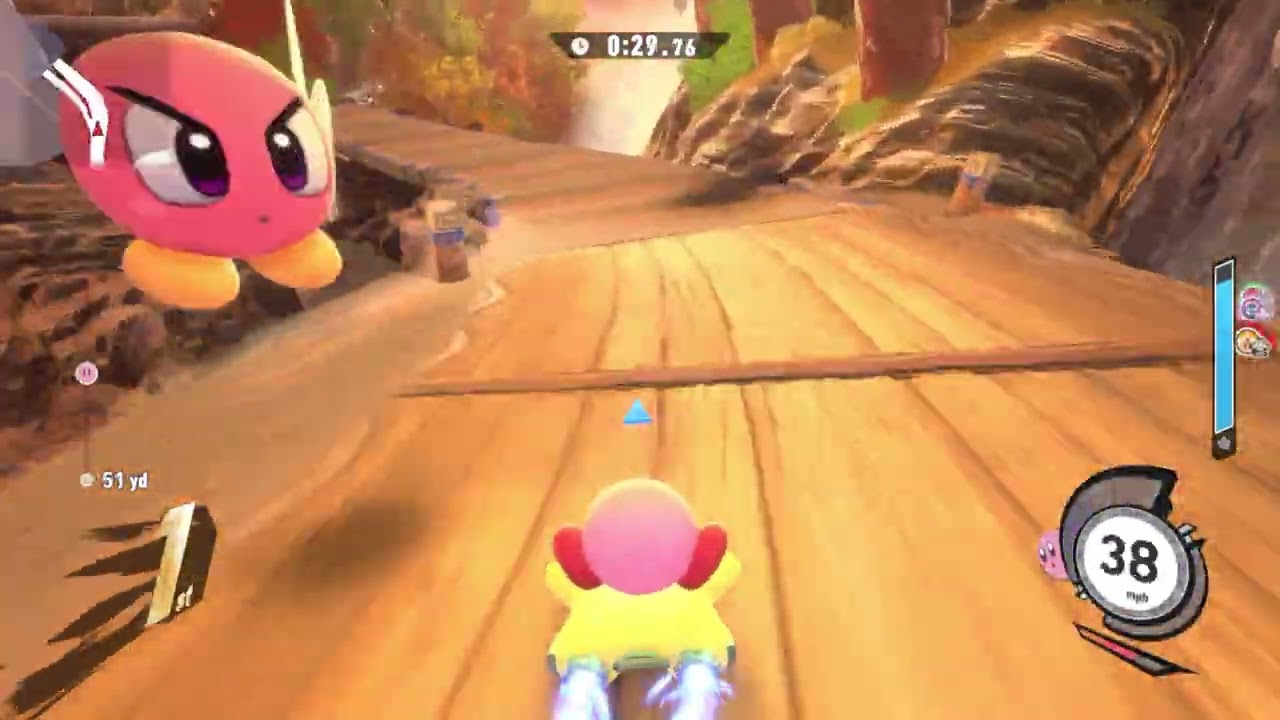 Kirby Air Riders - City Trial Stadium: Single Race - Mount Amberfalls with Kirby
