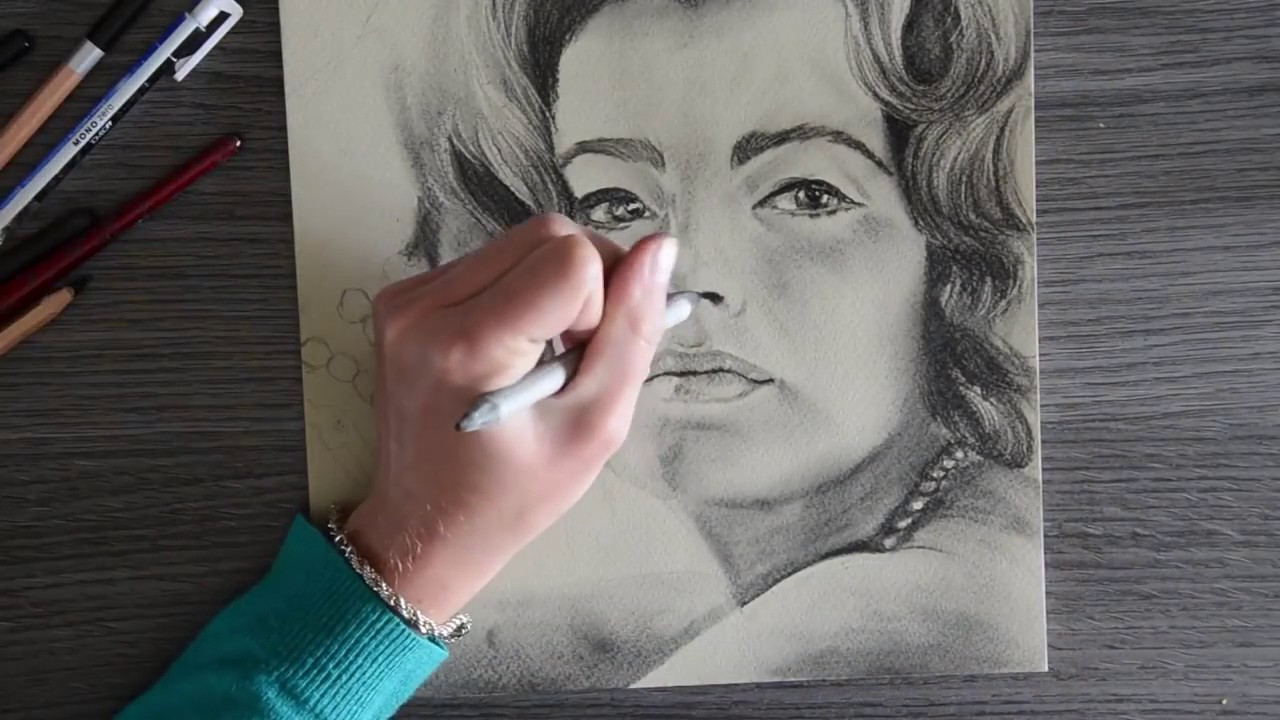 #Dessin - Comment dessiner les cheveux au fusain par Cindy Barillet