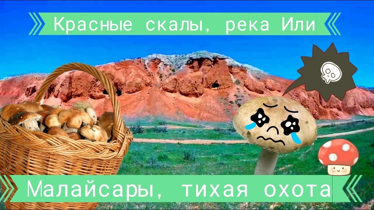 Грибное место Малайсары и красные скалы реки Или