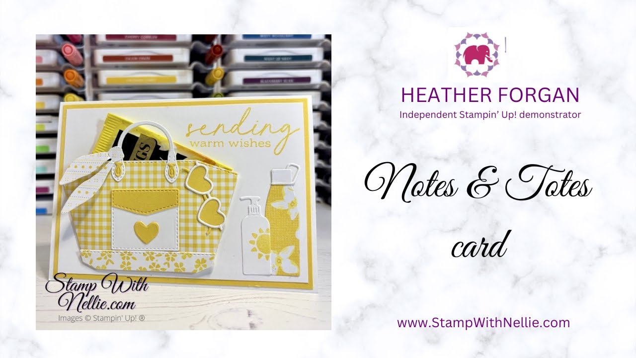 Let's use the Notes & Totes bundle from Stampin' Up! to make a bright and fun card