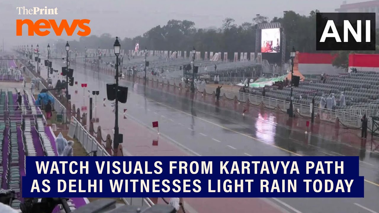 Watch visuals from Kartavya Path as Delhi witnesses light rain; IMD predicts thunderstorms today