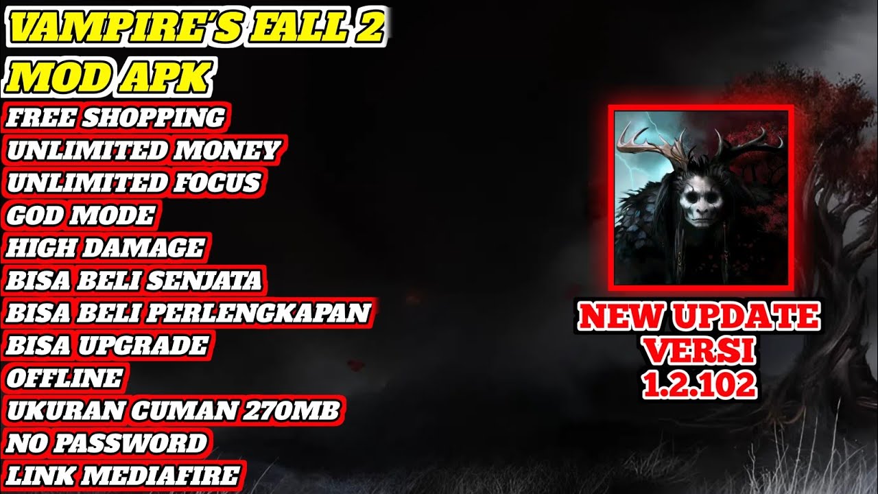 Vampire's fall 2 mod apk terbaru versi 1.2.102 new update mod menu apk