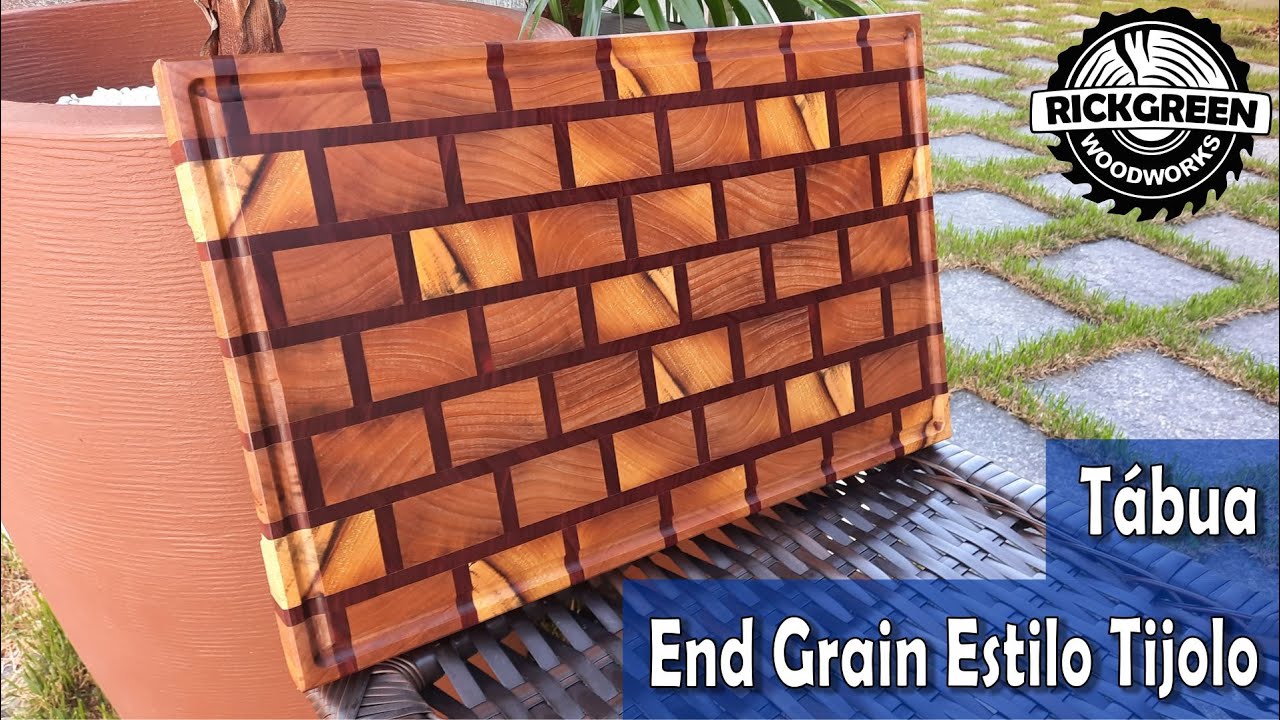 Como Fazer uma T&aacute;bua de Corte End Grain Modelo Tijolo - Making a End Grain Brick Wall Cutting Board