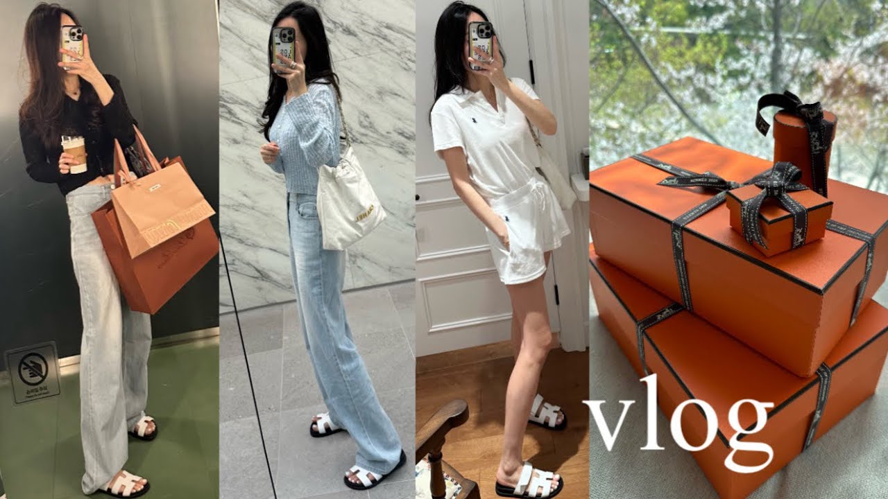 vlog_ 생일 자축의 달🥳💸 에르메스 셀프선물 언박싱🧡, 자라 zara 신상 하울, 아일랜드 젤리슈즈, 미우미우 방앗간, 폴로 랄프로렌 셋업, 로로피아나, 쇼핑브이로그