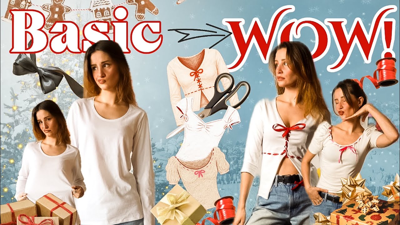 3 Weihnachts-Upcycling-Hacks aus Basic-Shirts | Ohne Nähen & super günstig 