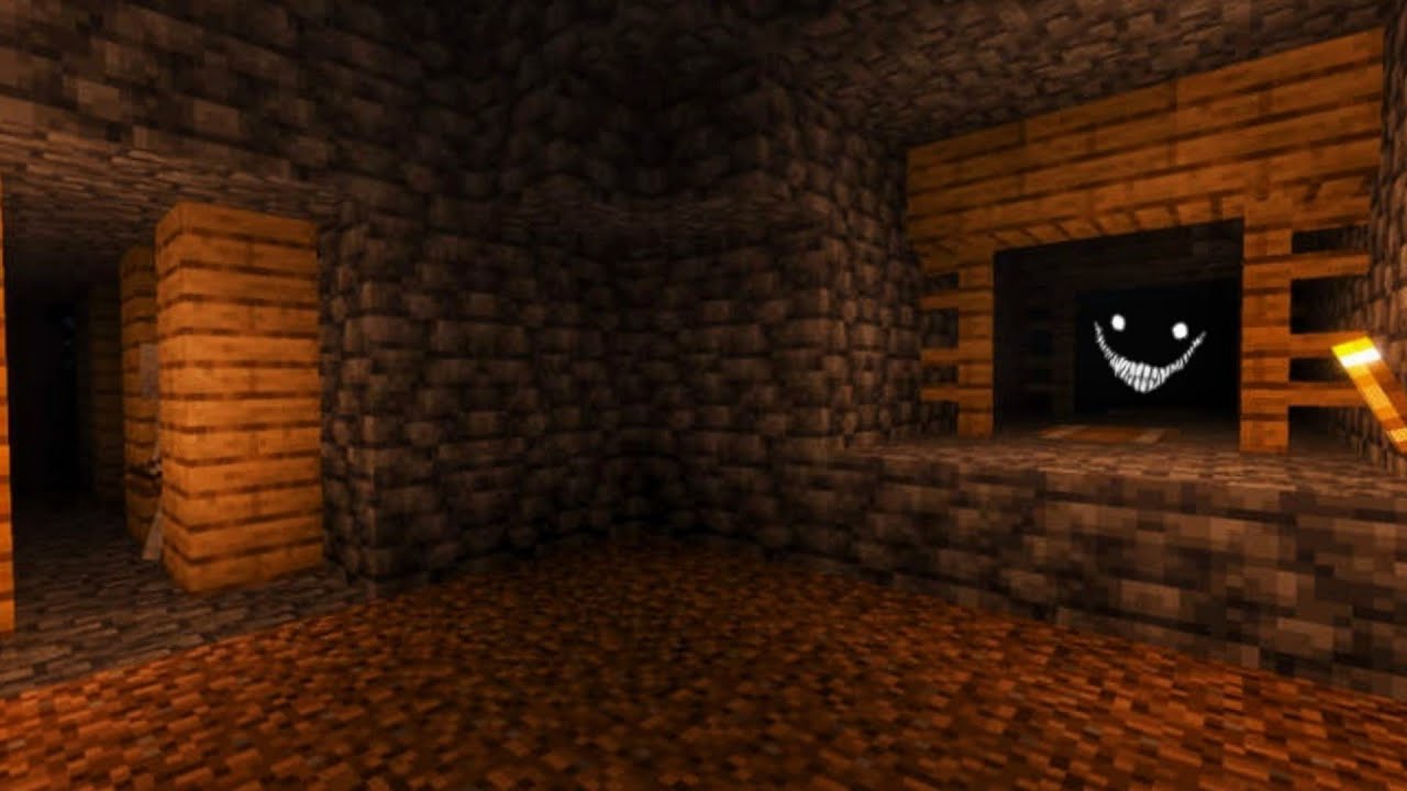 Minecraft cave sounds with scary images