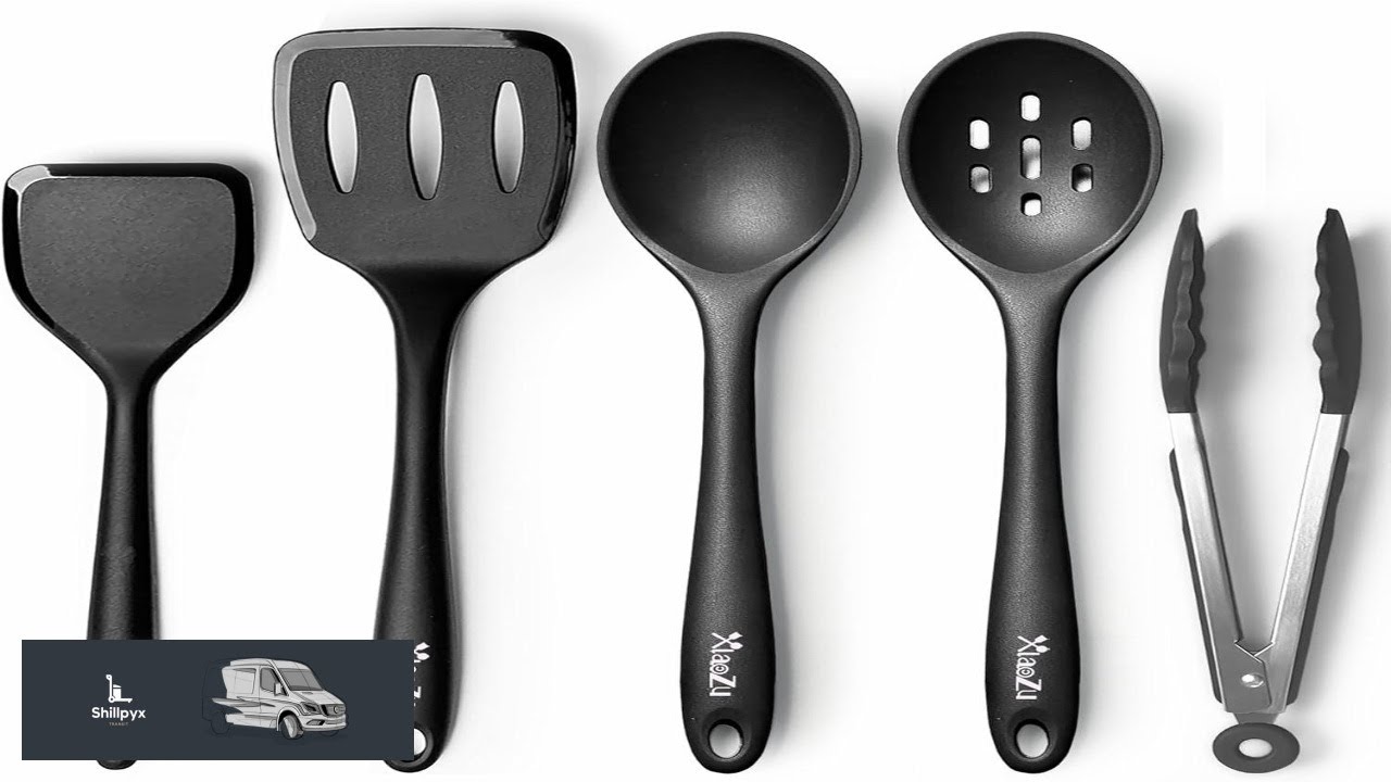 Silicone Cooking Utensils Set Heat Resistant and large Non Stick Spatulas