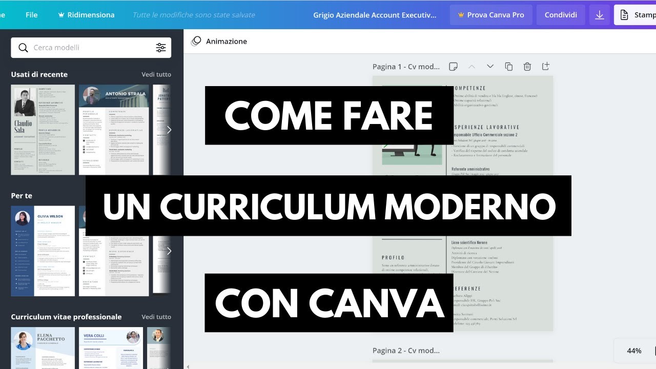 Come fare il cv moderno con Canva - Utilissimo.. una svolta!