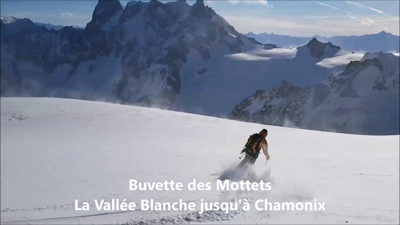 Vallee blanche Buvette des Mottets Chamonix ski guide www chamonixskiguide com