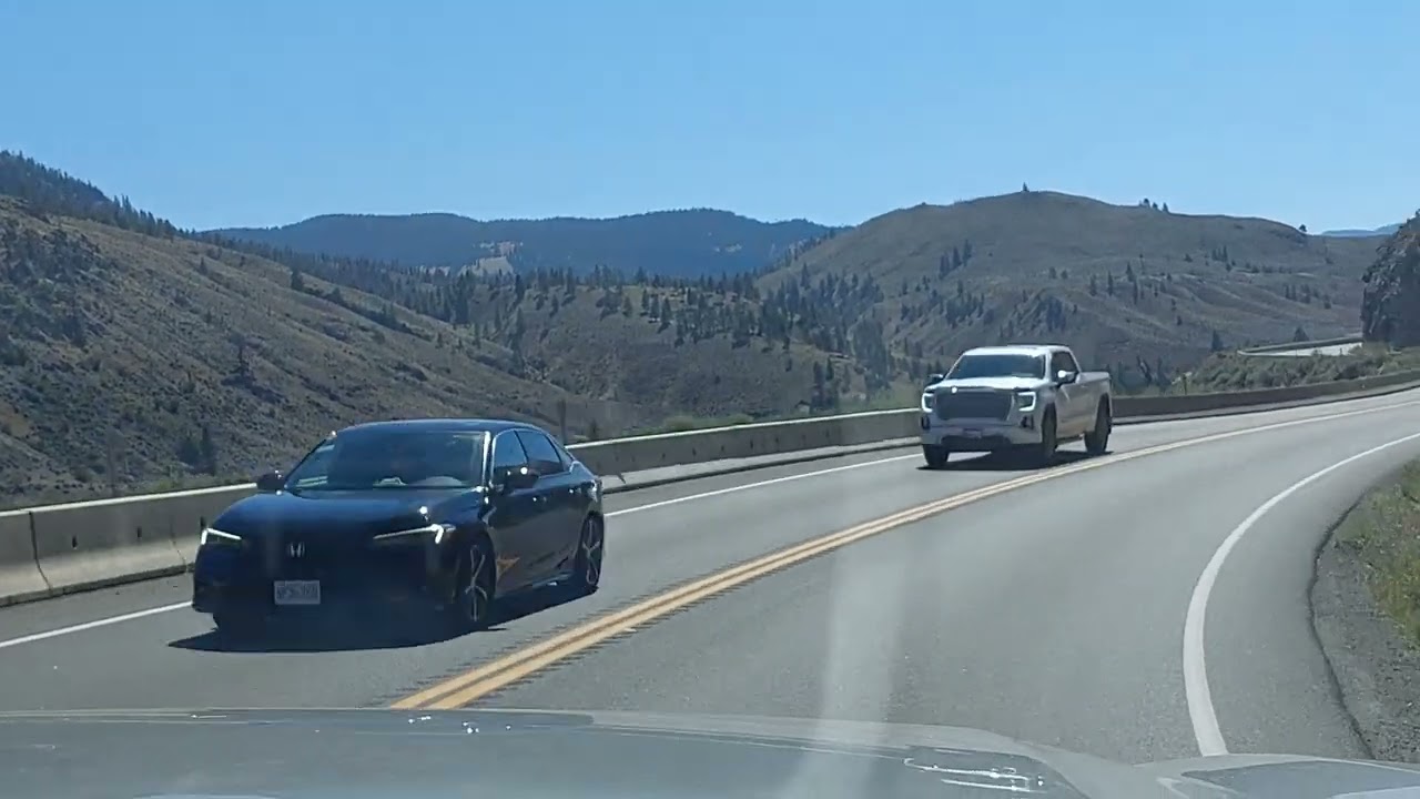 Driving Trans-Canada Highway above the Thompson River