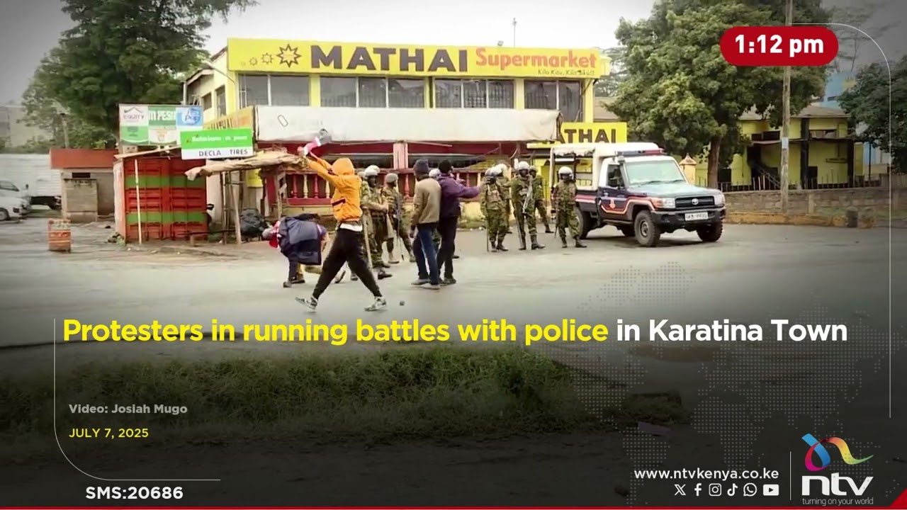 Protesters in running battles with police in Karatina Town
