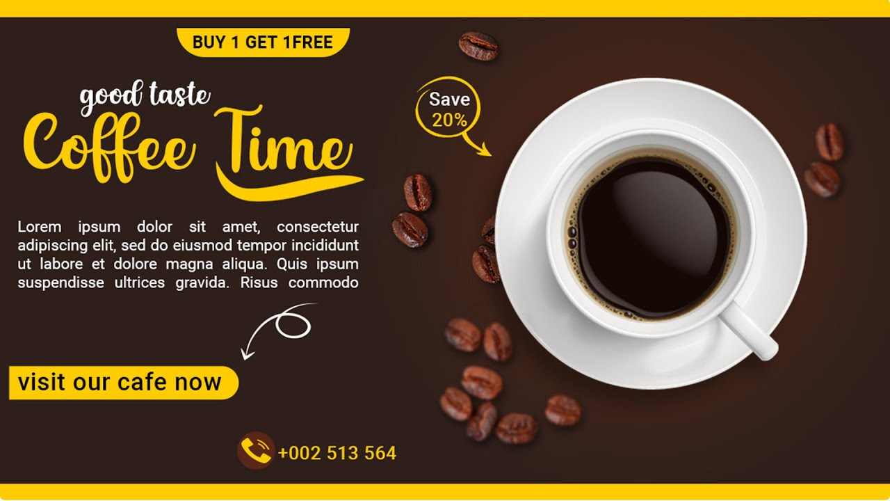 how to make coffee design photoshop || sidee loo sameeya coffee design adobe photoshop.