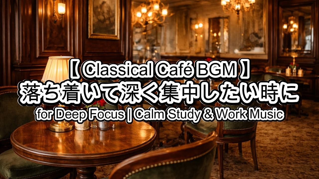 落ち着いて深く集中したい時に｜クラシックカフェBGM