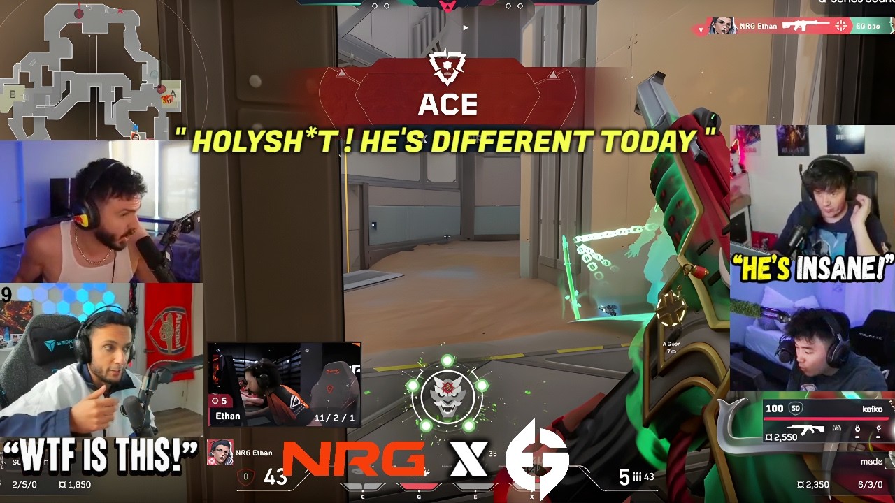 FNS, S0m, Tarik & Sliggy Reacts to NRG vs EG Crazy Moments in VCT Stage 1