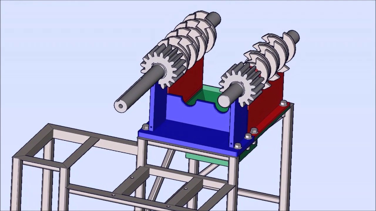 Montaje de triturador de plásticos (Diseño en solidworks)