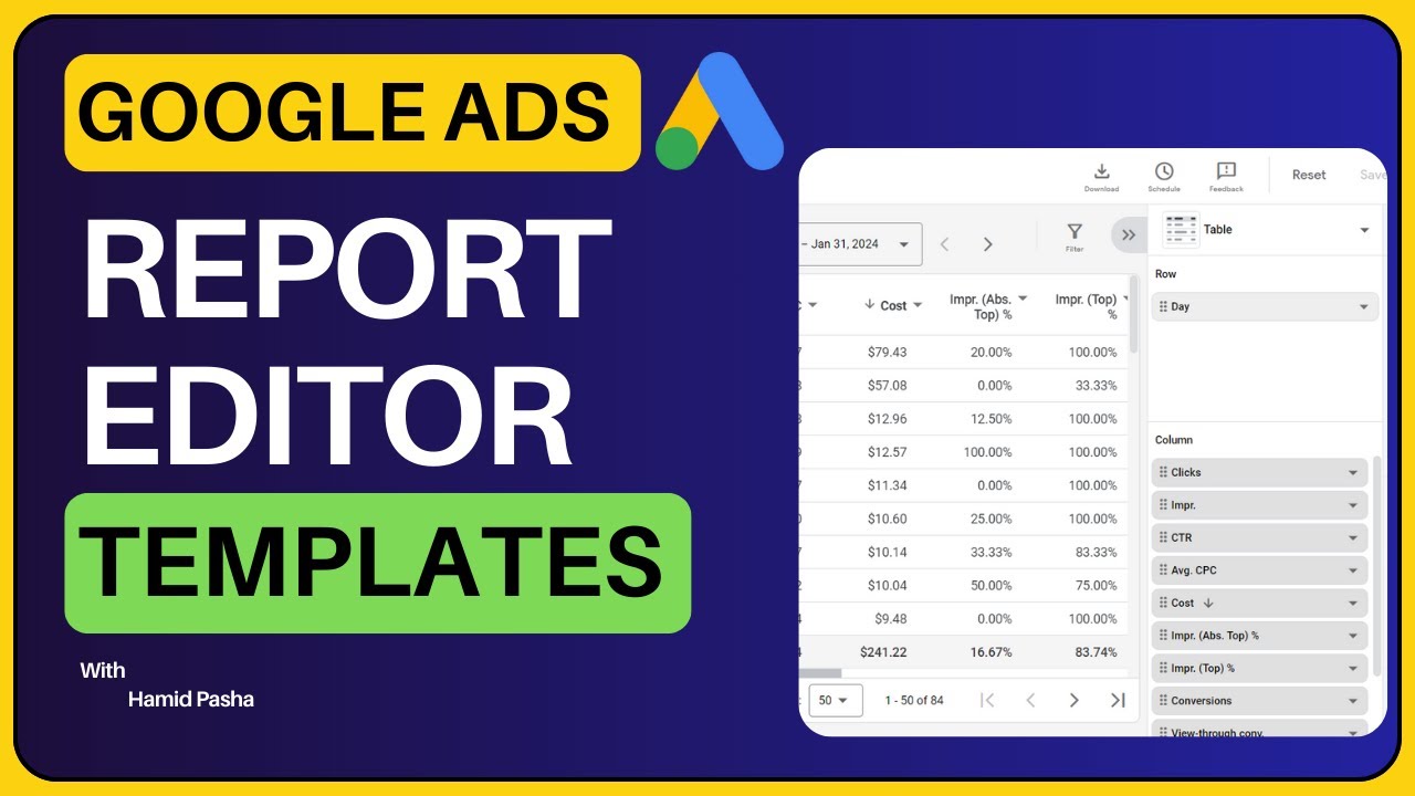 Get Familiar with Google Ads Report Editor Templates