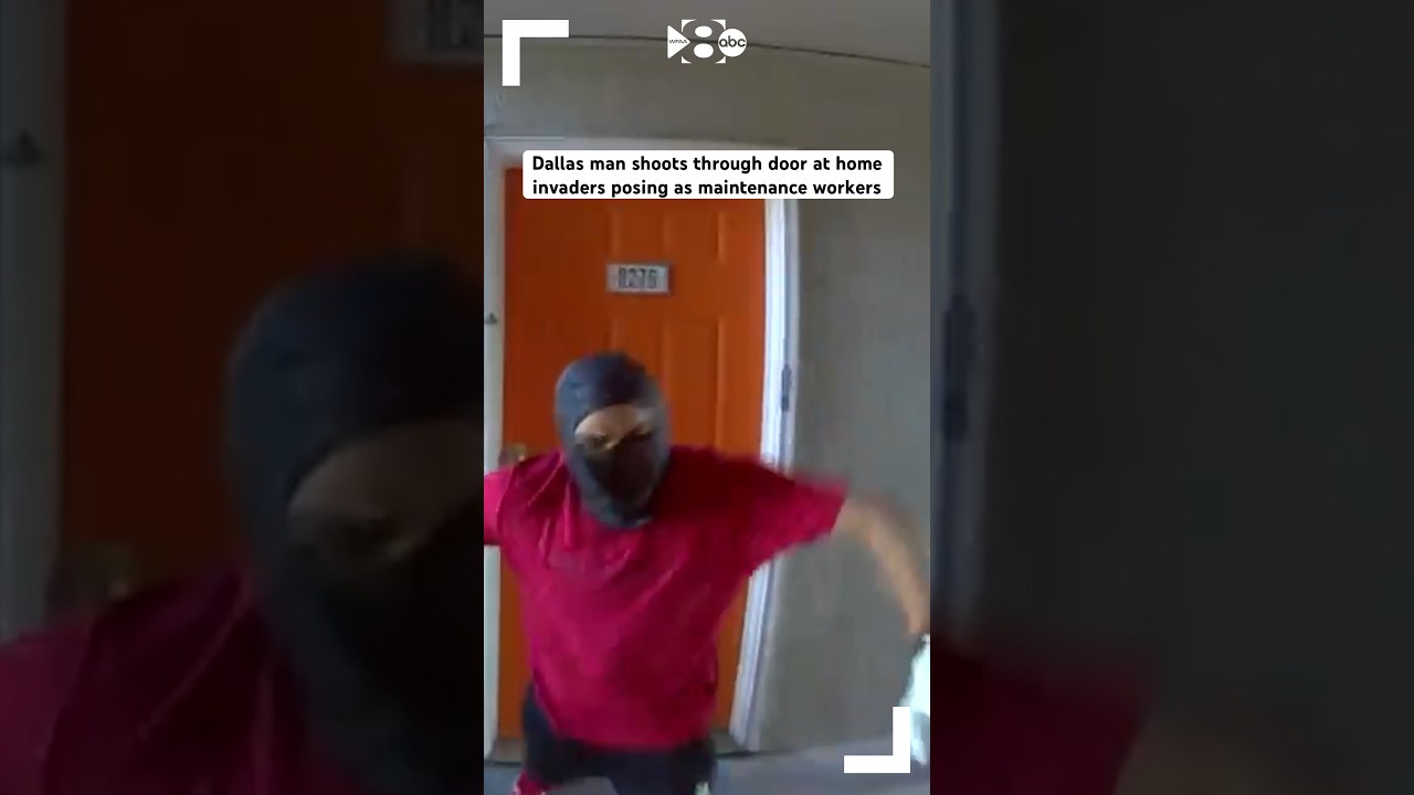 A Dallas resident decided to “empty the clip” when two men started kicking down his door #shortsfeed