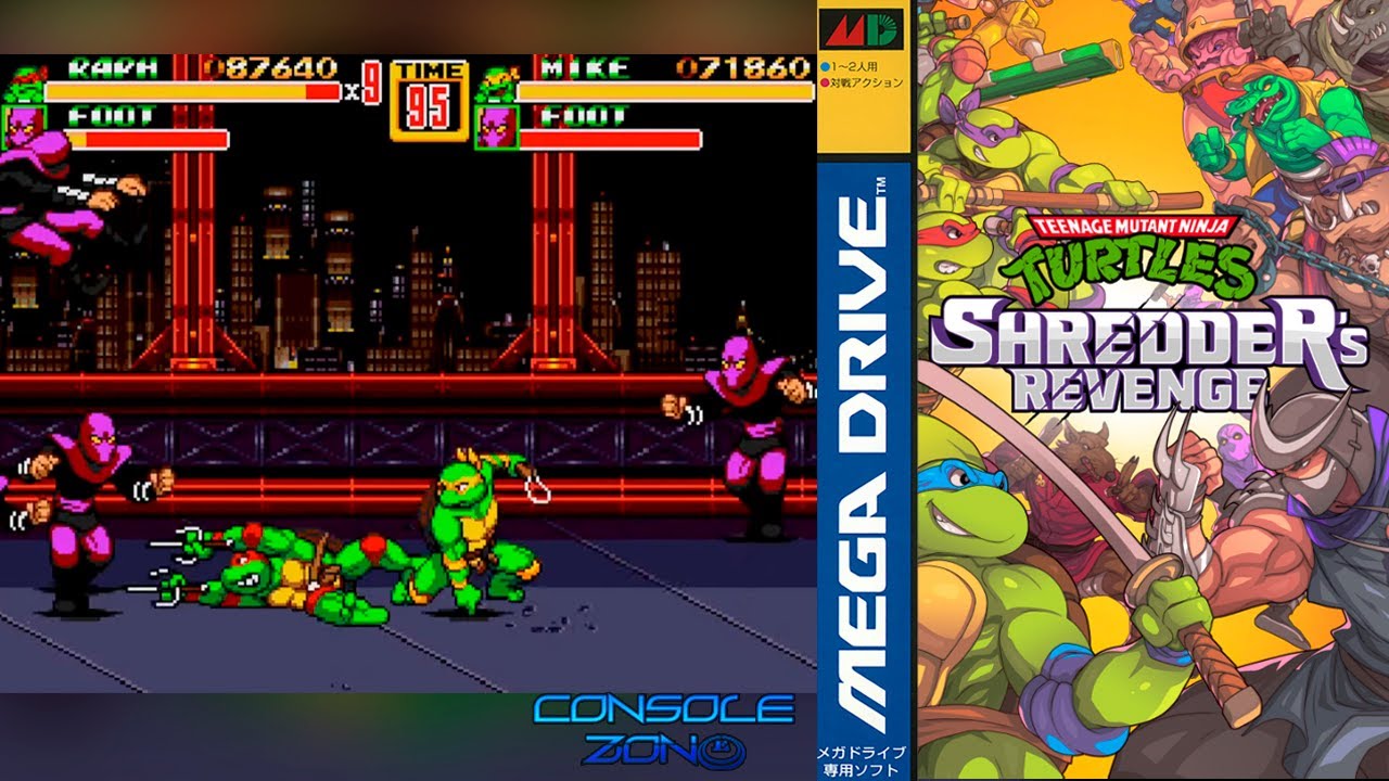 TMNT: Shredder’s Re-Revenge (Черепашки Ниндзя: Месть Шреддера) - прохождение игры на двоих (Sega MD)