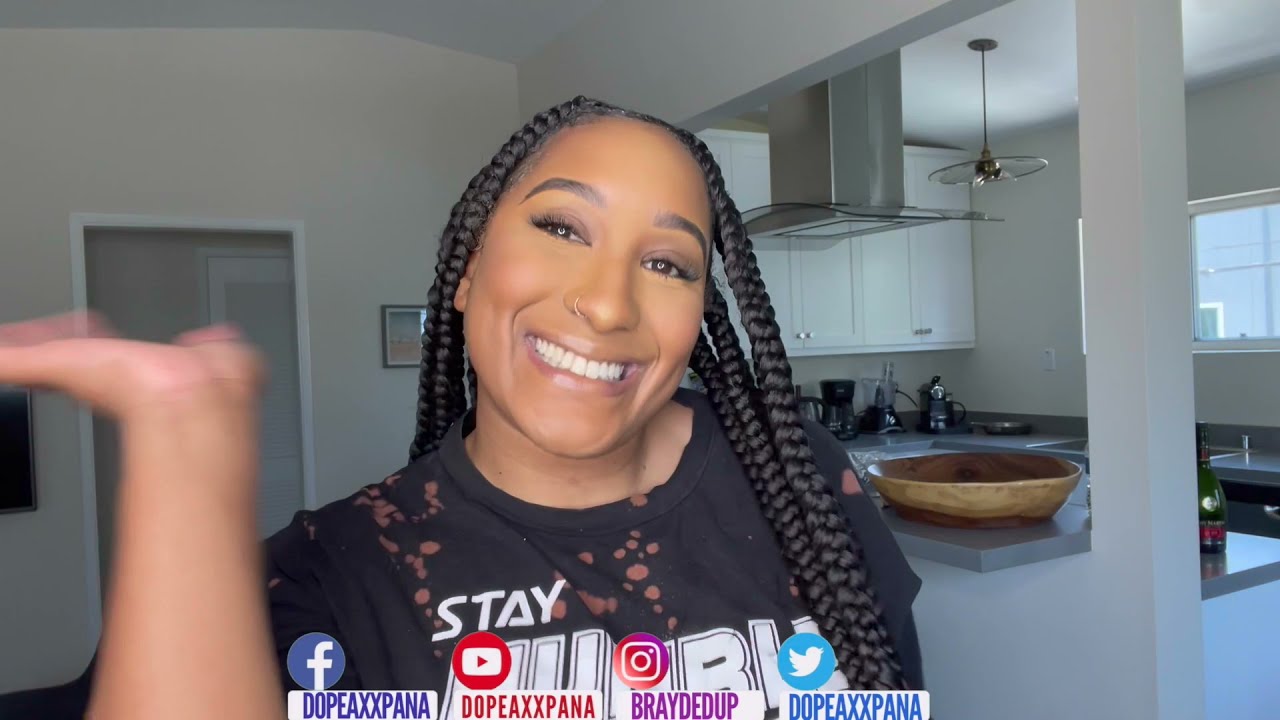 How To: DIY Large Knotless Box Braids| Dopeaxxpana
