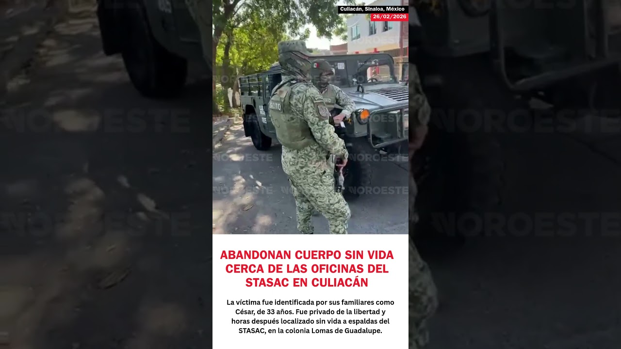 🔴| Abandonan a persona asesinada a espaldas del STASAC en Culiacán