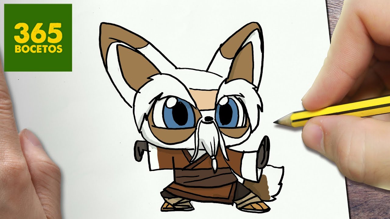 COMO DIBUJAR SHIFU KUNG FU PANDA 3 KAWAII PASO A PASO - Dibujos faciles - How to draw Shifu