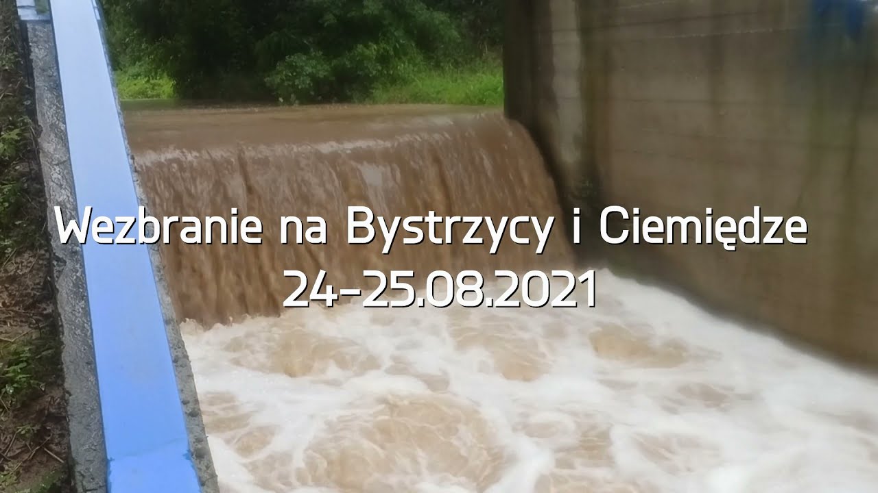Wezbranie na rzekach Bystrzyca i Ciemięga 24-25.08.2021. Turka, Sobianowice, Bystrzyca.