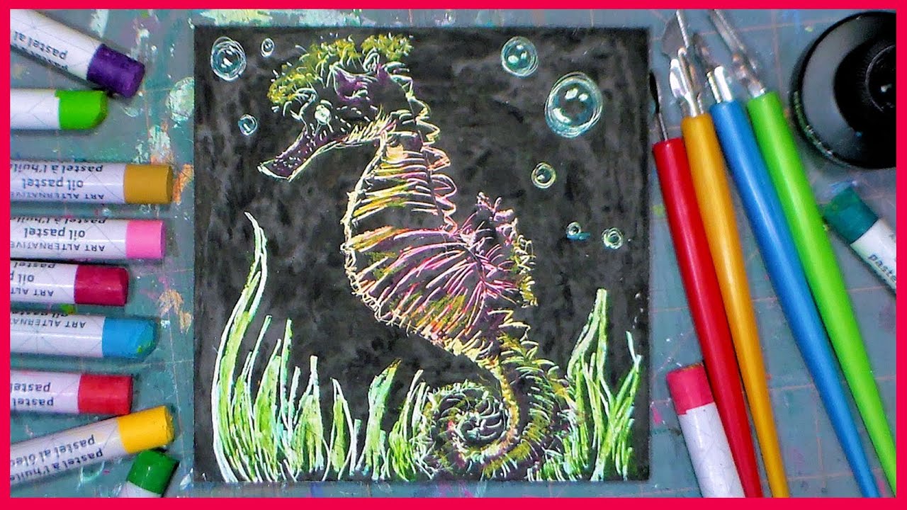 DIY Scratch Board Craft // Seahorse!