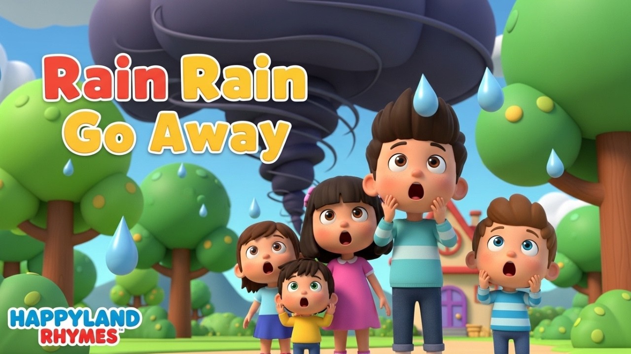 Rain Rain Go Away 🌧️ | Nursery Rhyme for Kids 👶🎶 | HAPPYLAND RHYMES