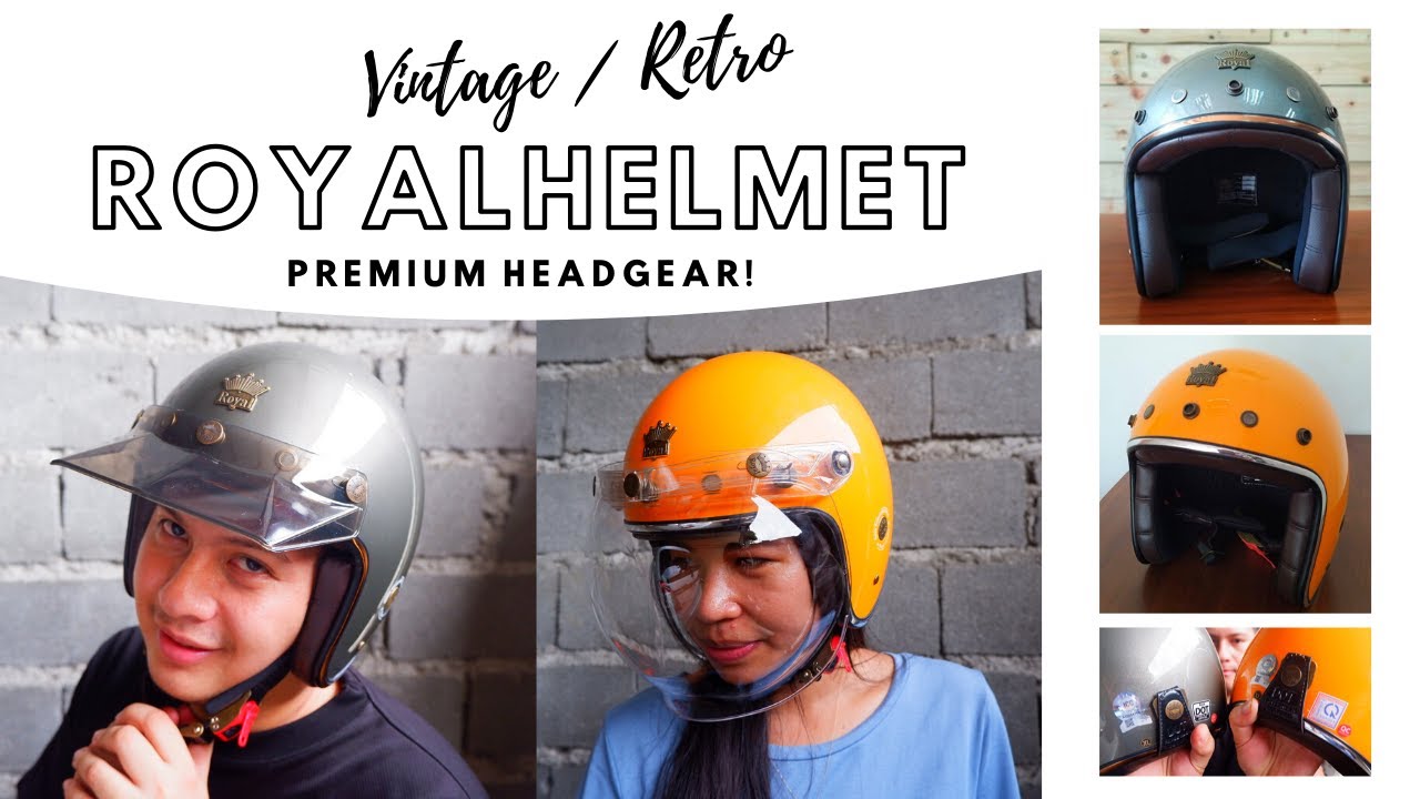 Royal Helmet - Premium Vintage/Retro Design Motorcycle Headgear (UNBOXING) - HD