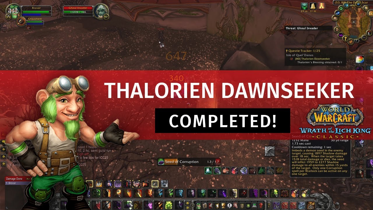 Thalorien Dawnseeker ✓ WotLK Classic ✓ Warlock ➤ Wrath of the Lich King Classic